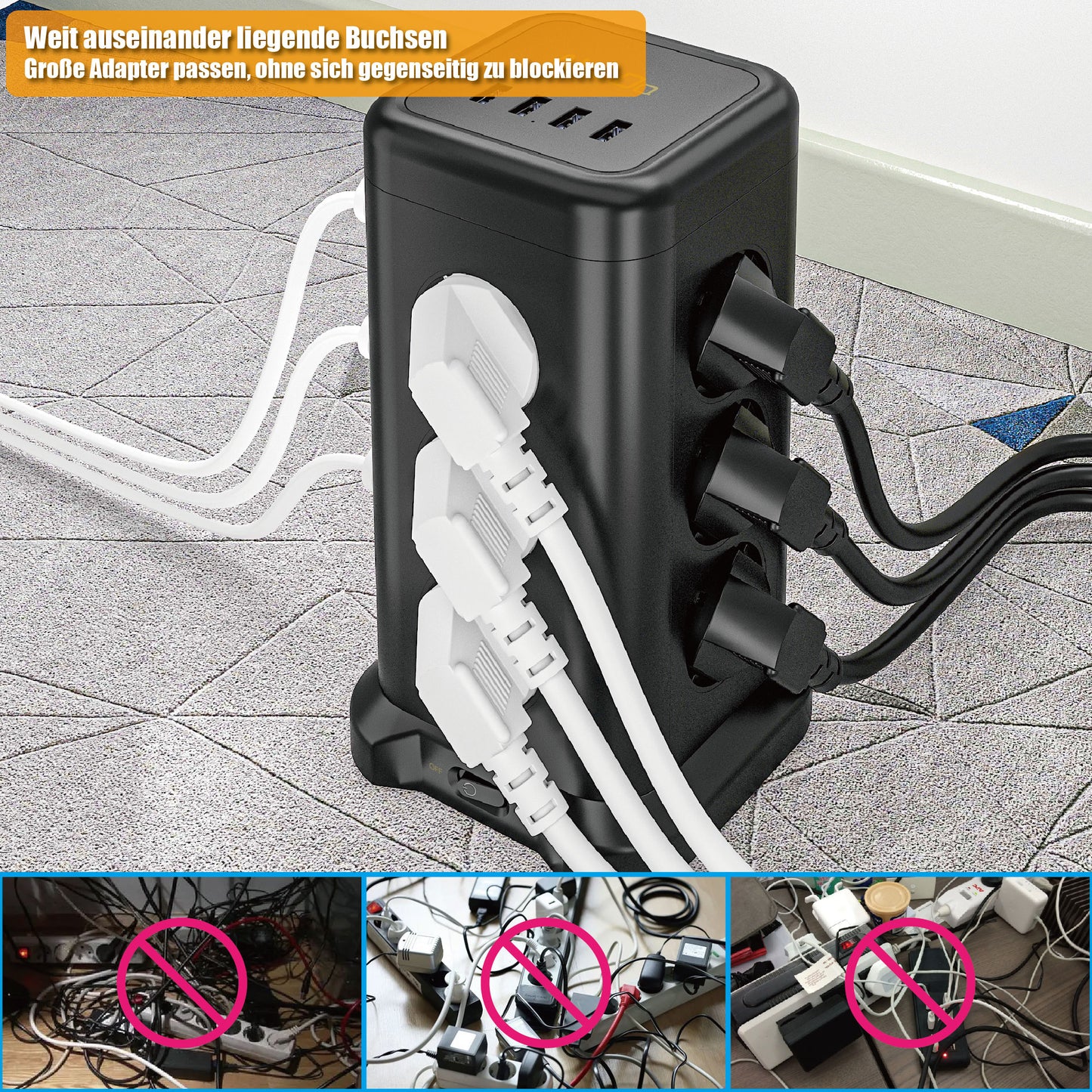 Mehrfachsteckdose Tower 4000W