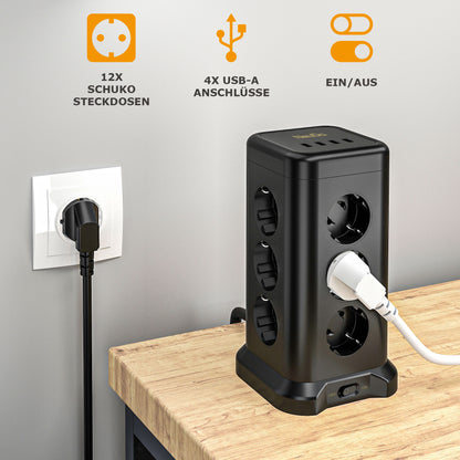 Mehrfachsteckdose Tower 4000W