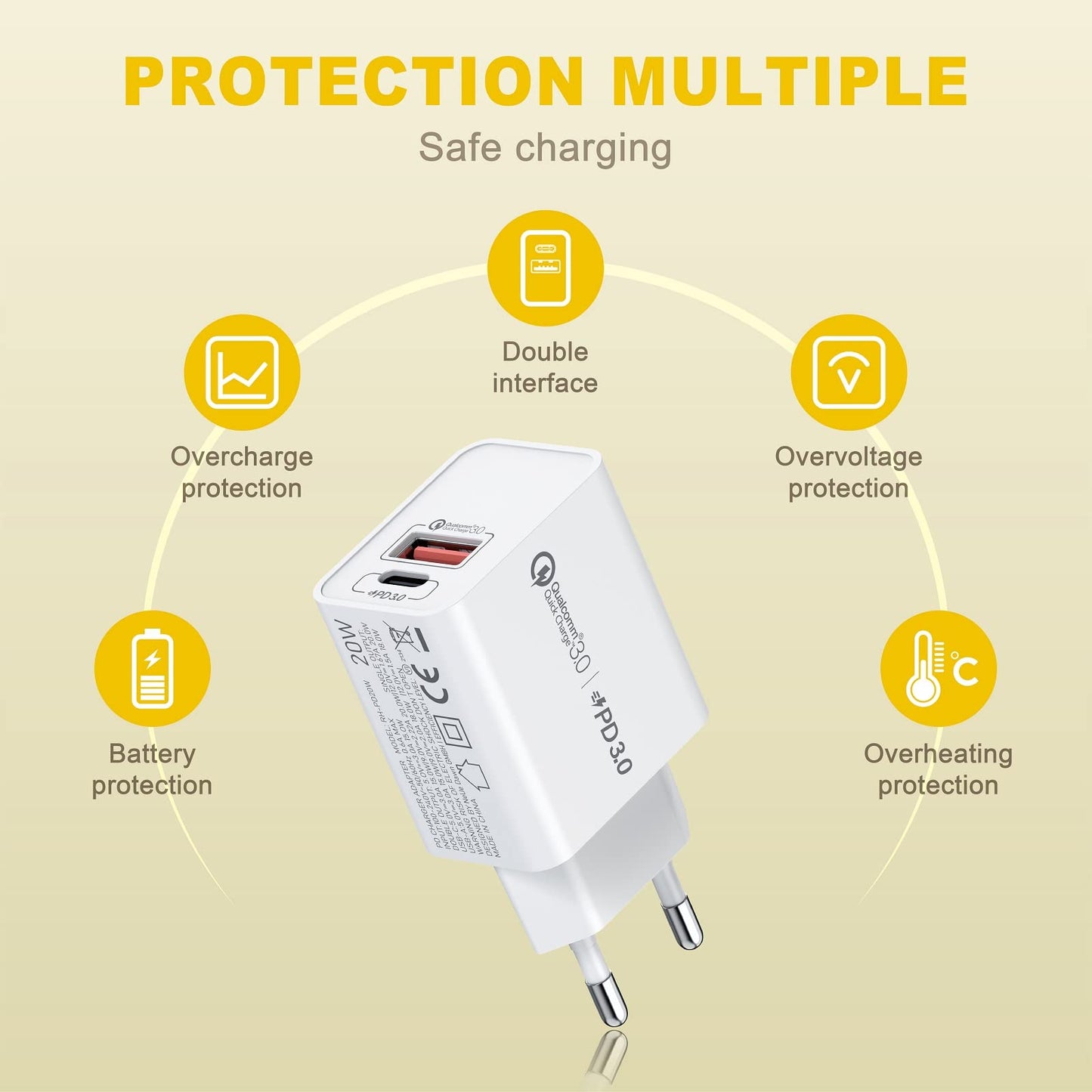 NEUE DAWN 20W USB C Handy Ladegerät Schnellladegerät